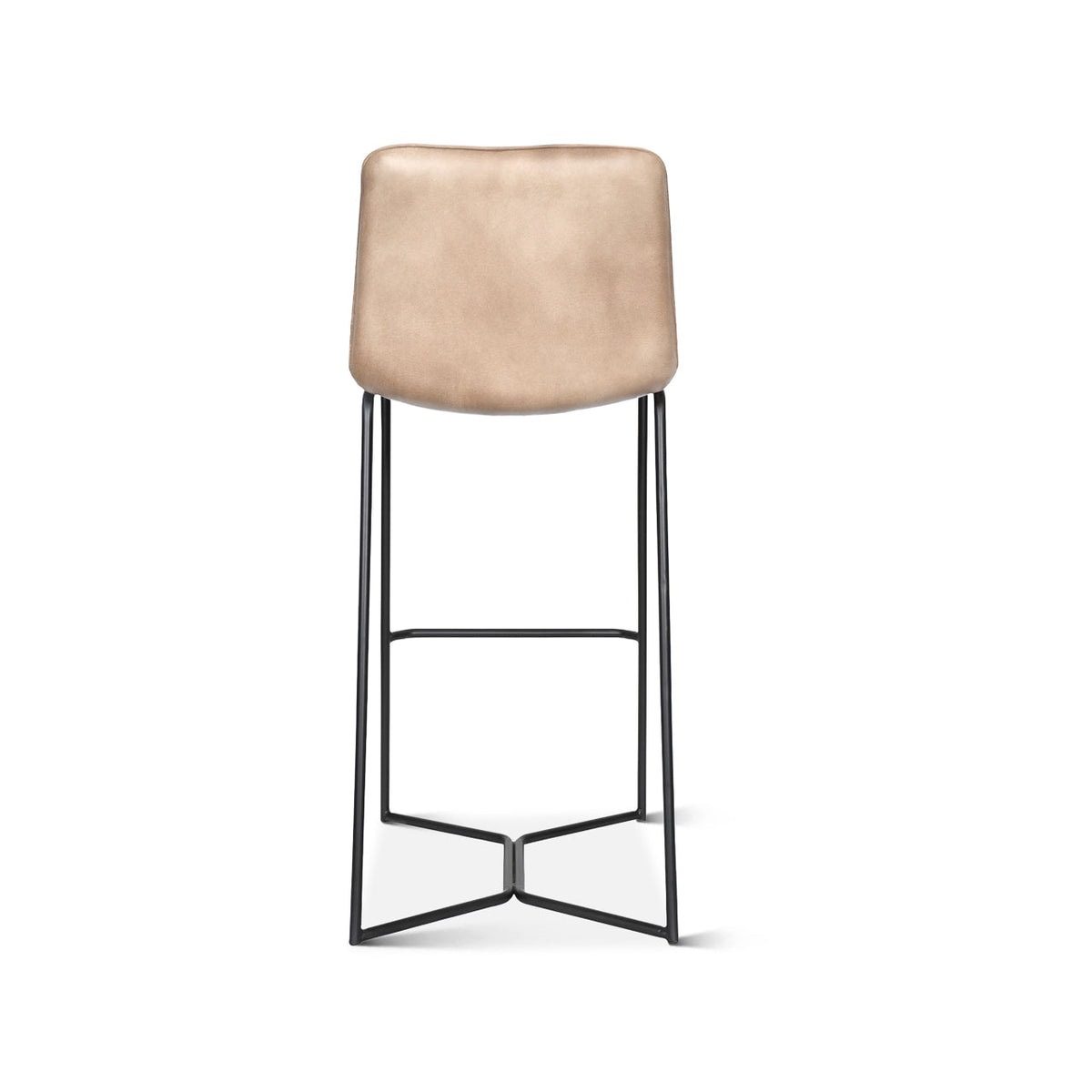 18" Hand-Washed Taupe Leather Bar Chair