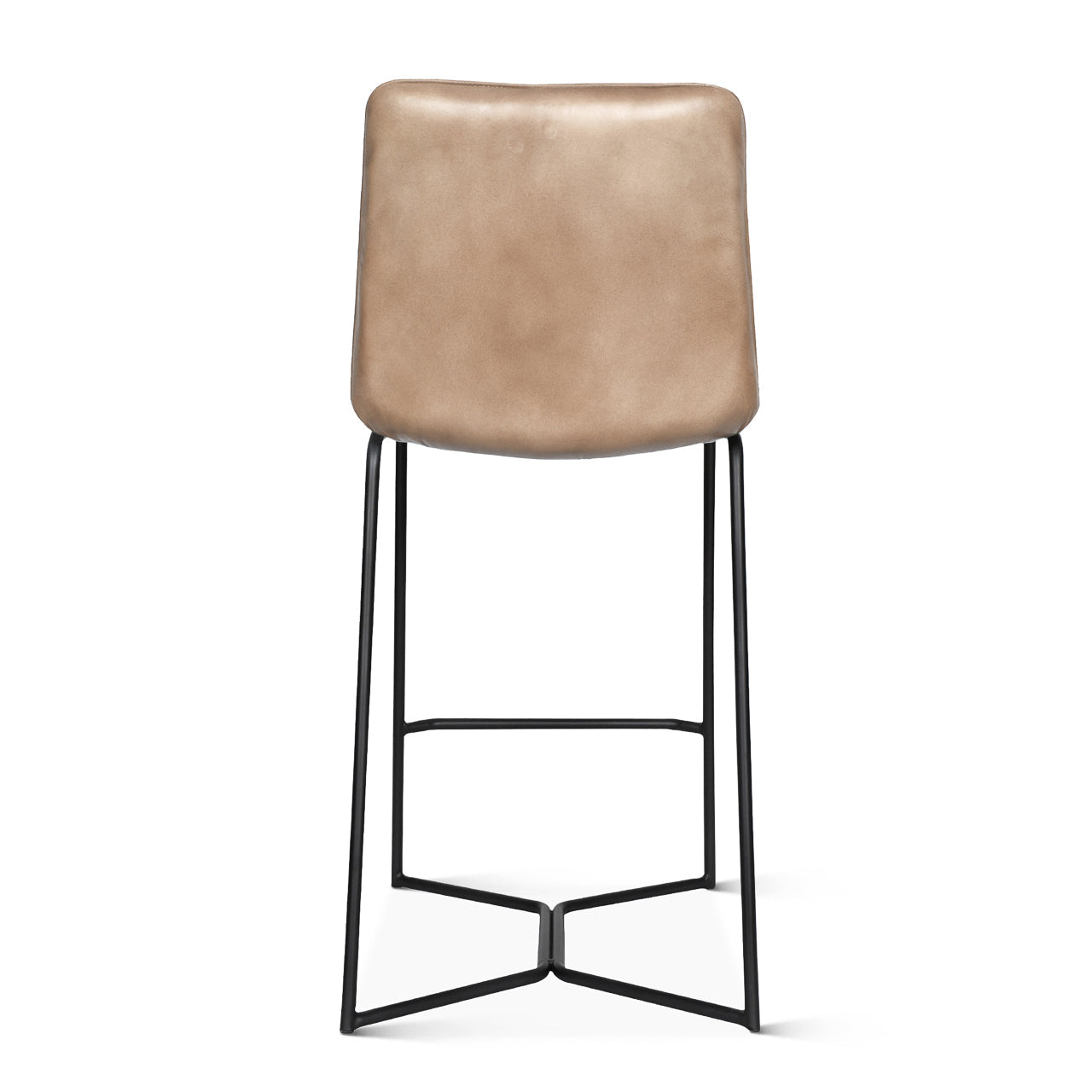 18" Hand Washed Taupe Leather Counter Chair