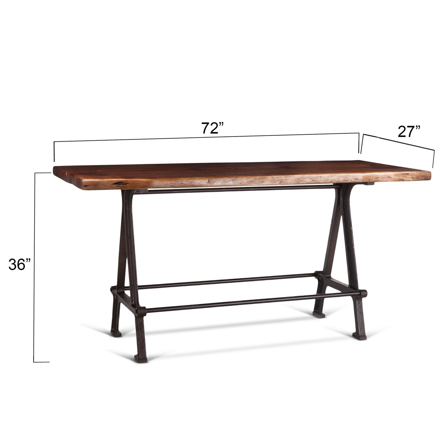 72" Walnut Acacia Wood Gathering Table