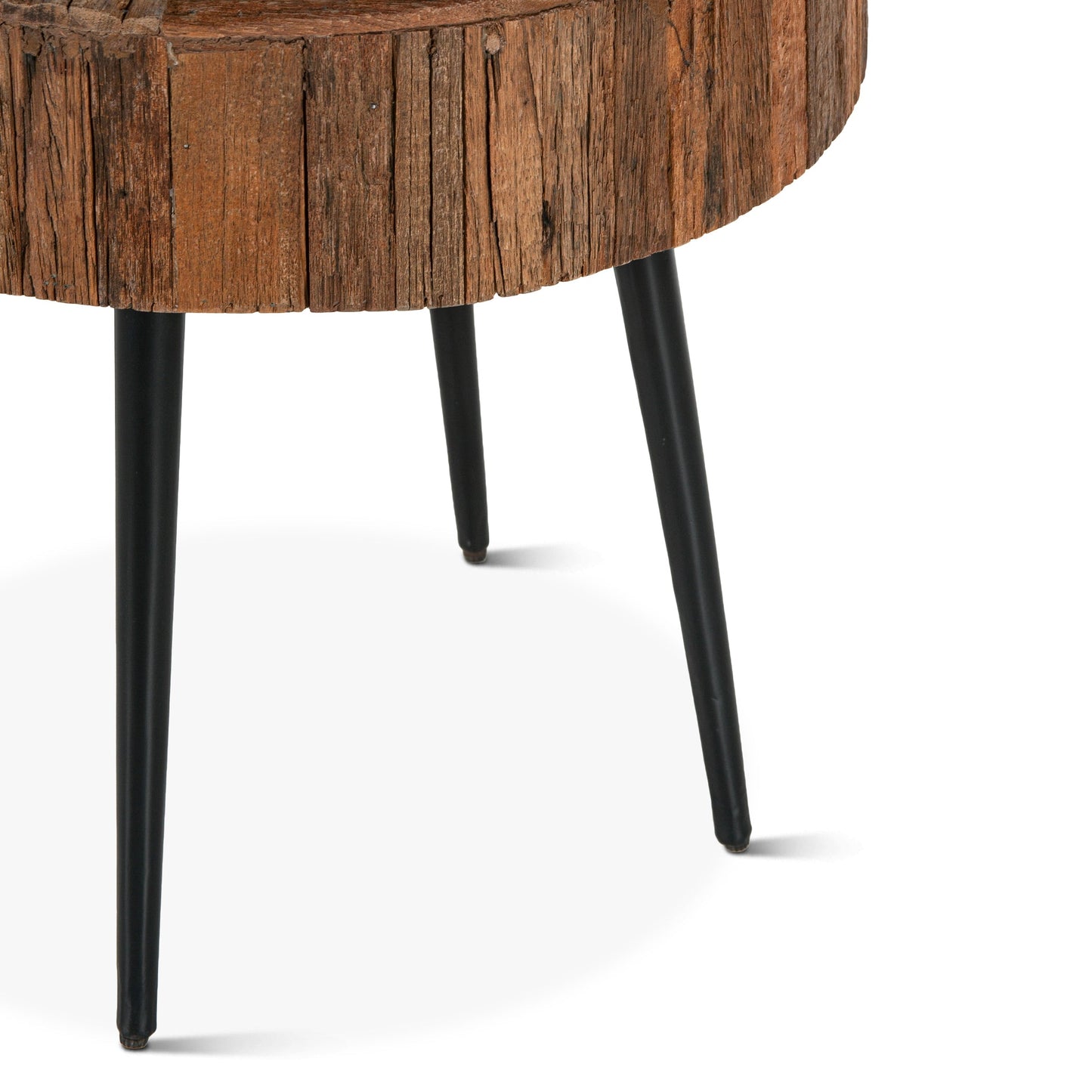 22" Reclaimed Wood Round Side Table