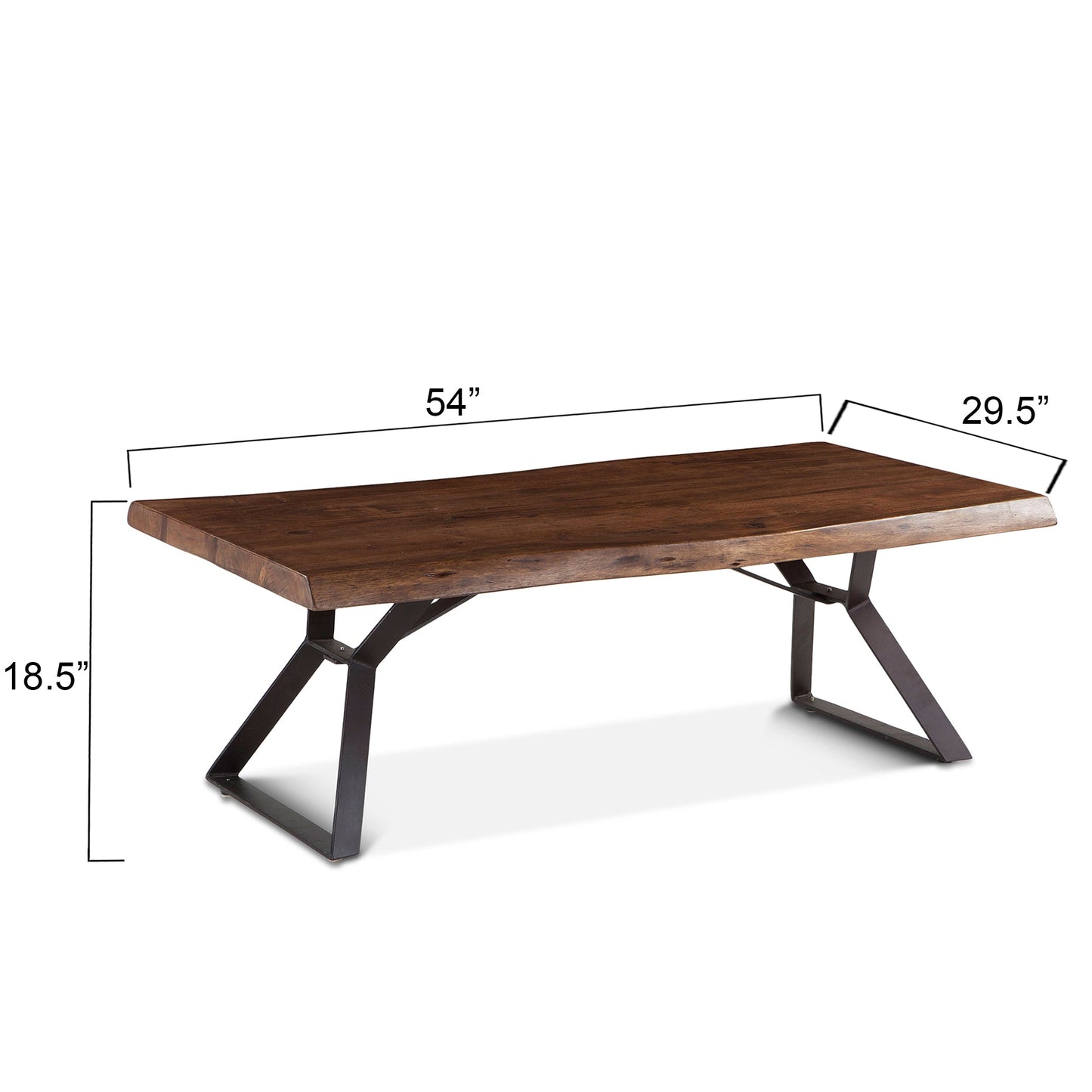 54" Walnut Acacia Wood Coffee Table