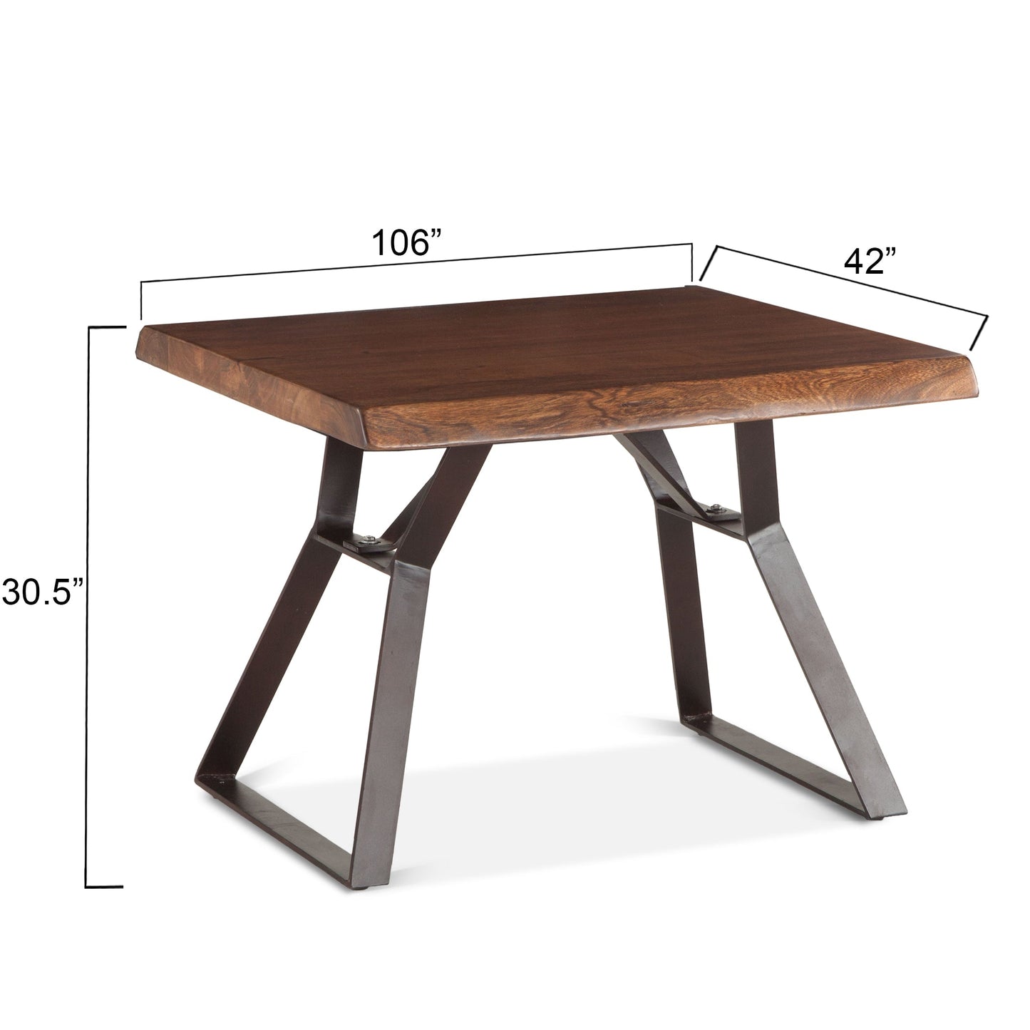 30" Walnut Acacia Wood Side Table