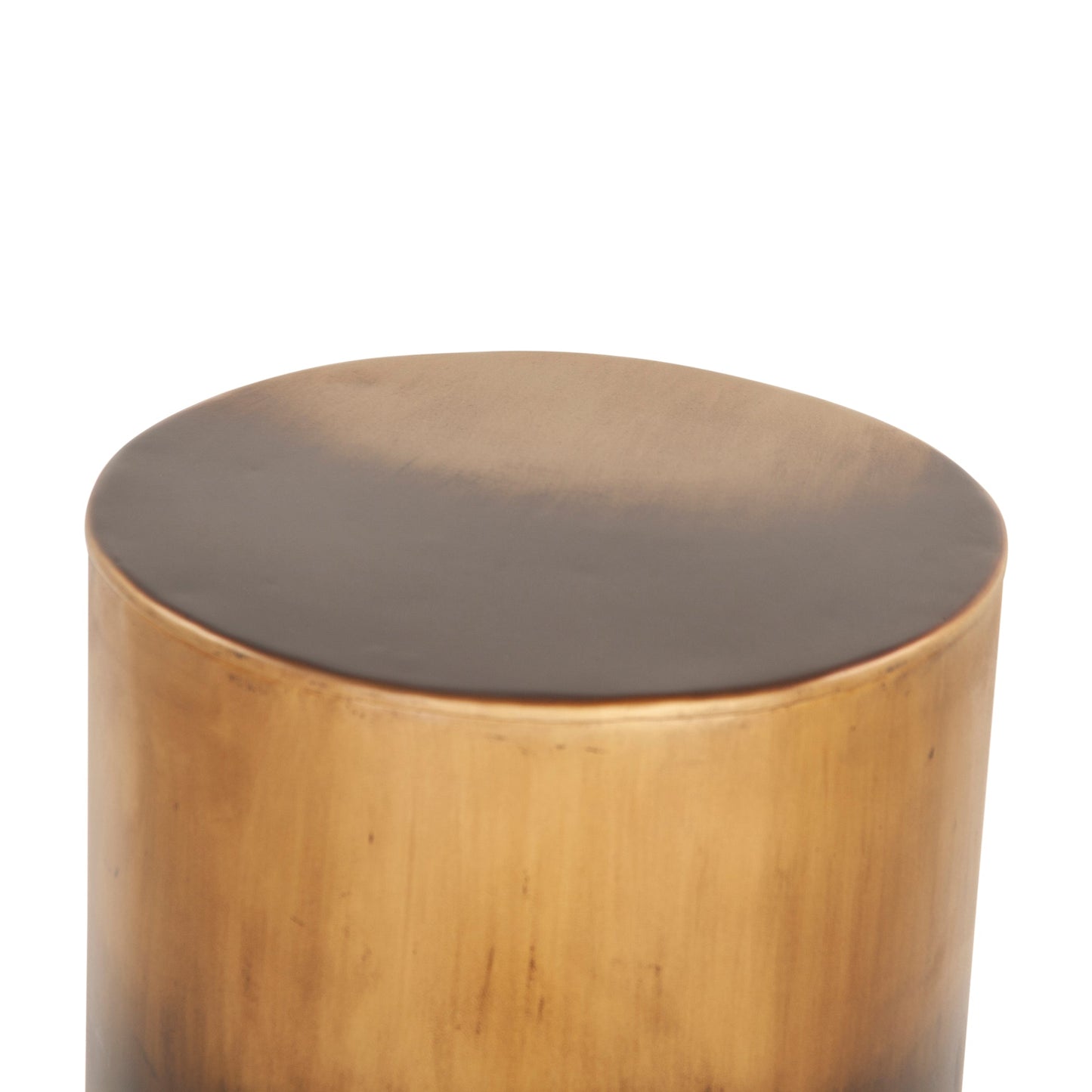 15" Oxidized Brass Metal Side Table
