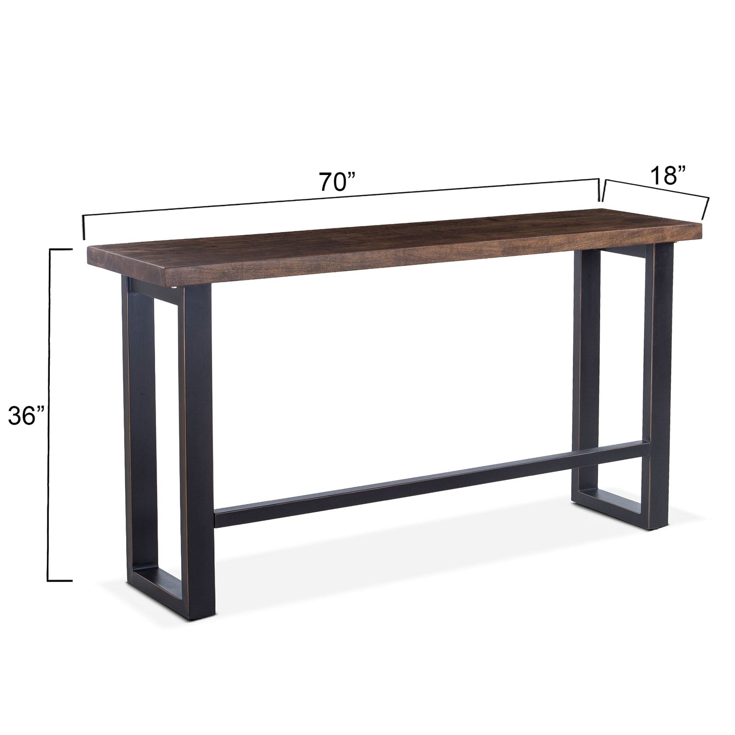 70" Tawny Brown Acacia Wood Console Table