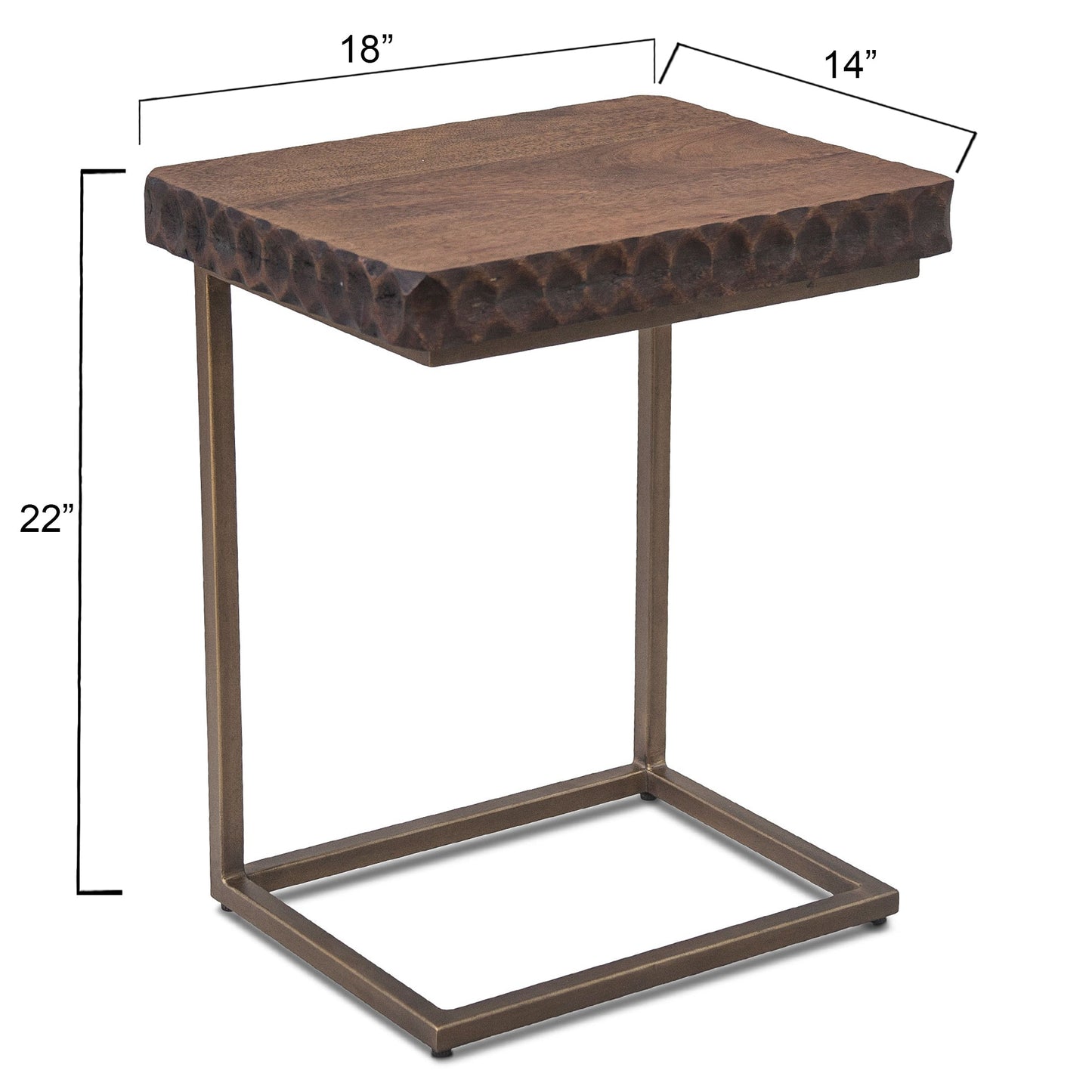 18" Two-Tone Mango Wood Side Table