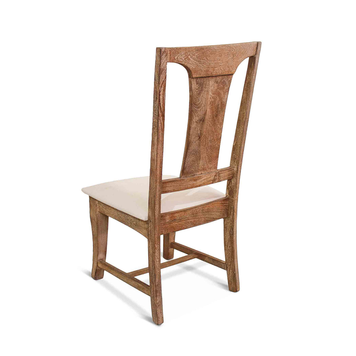 19" Antique Oak Upholstered Dining Chair