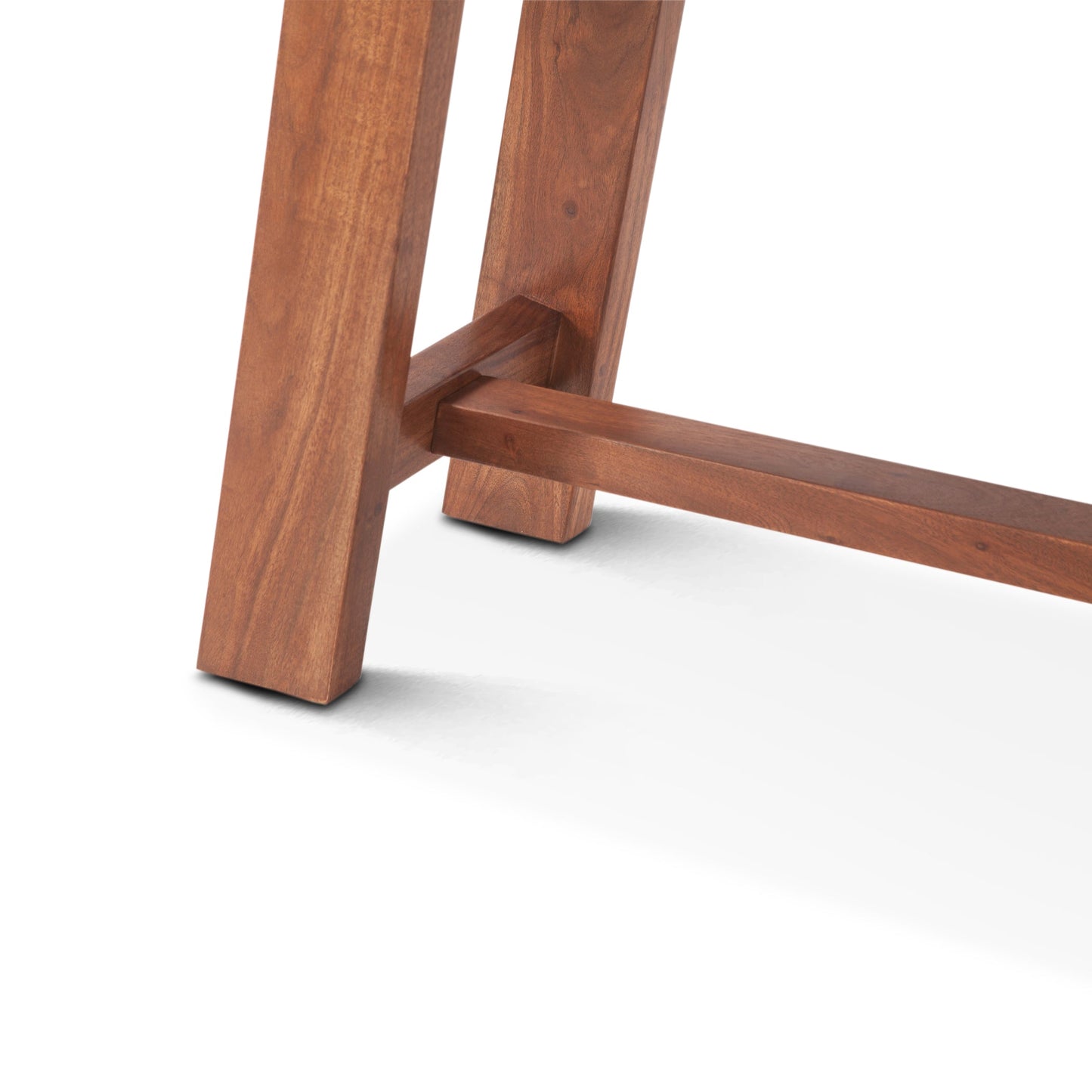 60" Cinnamon Brown Acacia Wood Counter Bench