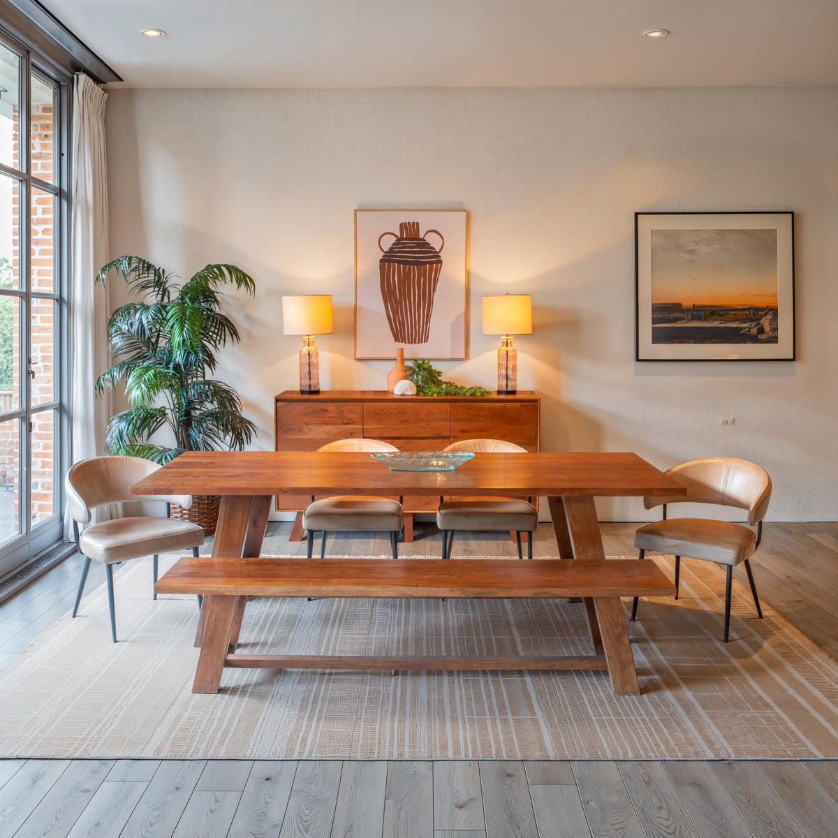 94" Cinnamon Brown Dining Table