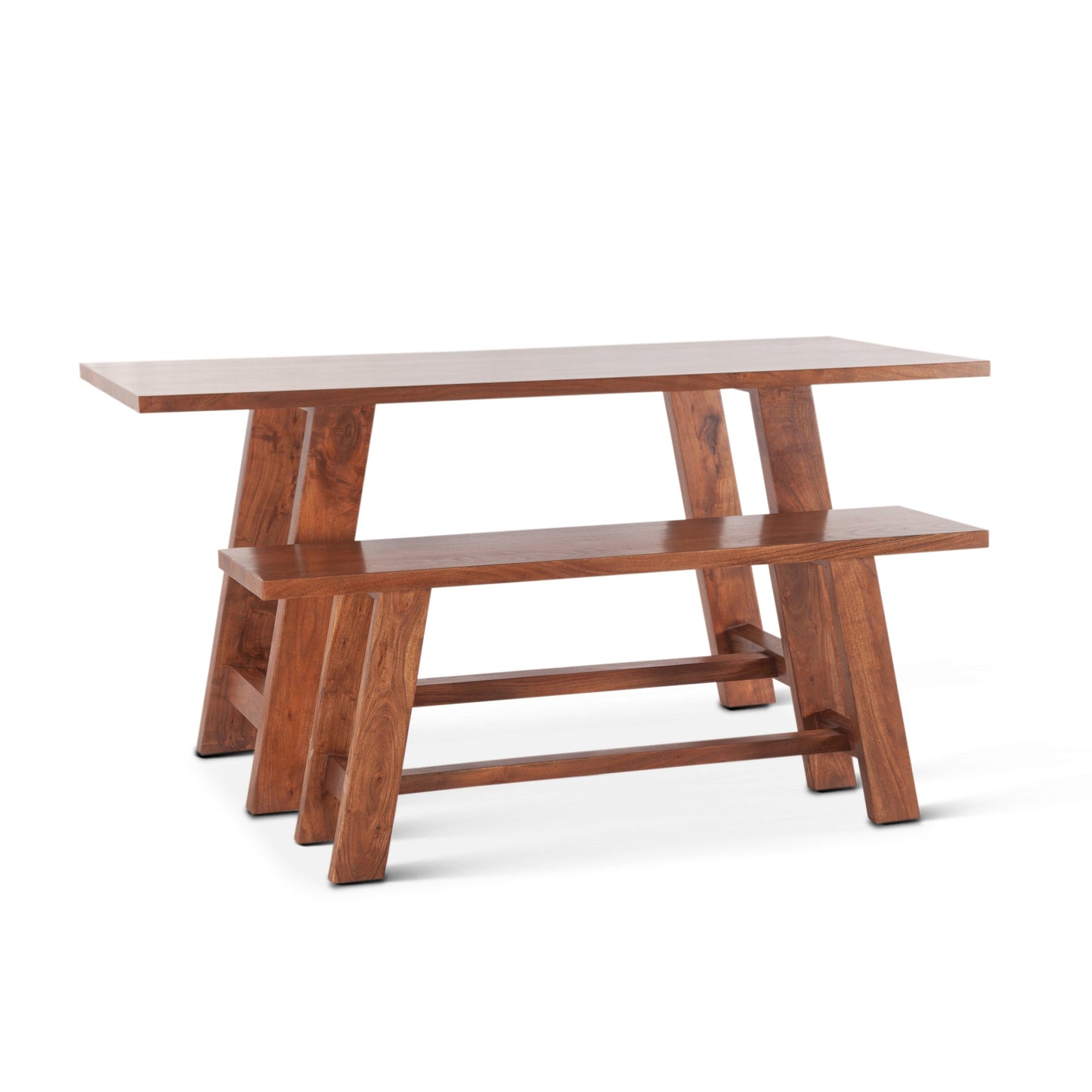 75" Cinnamon Brown Acacia Wood Gathering Table