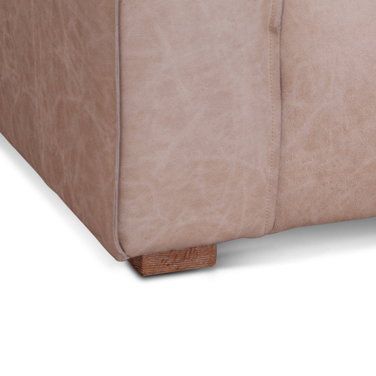 106" Vintage Cream Leather Sofa