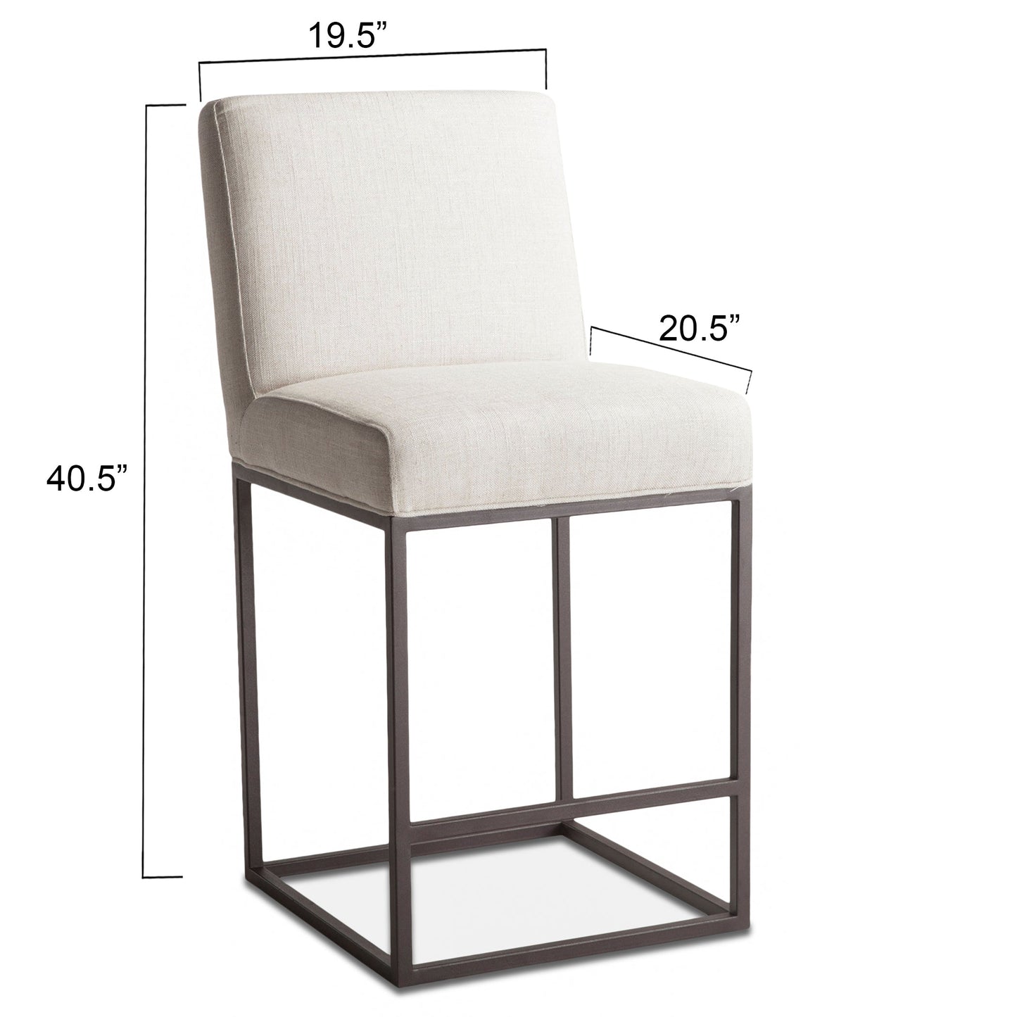 20" Off-White Linen Upholstered Counter Chair