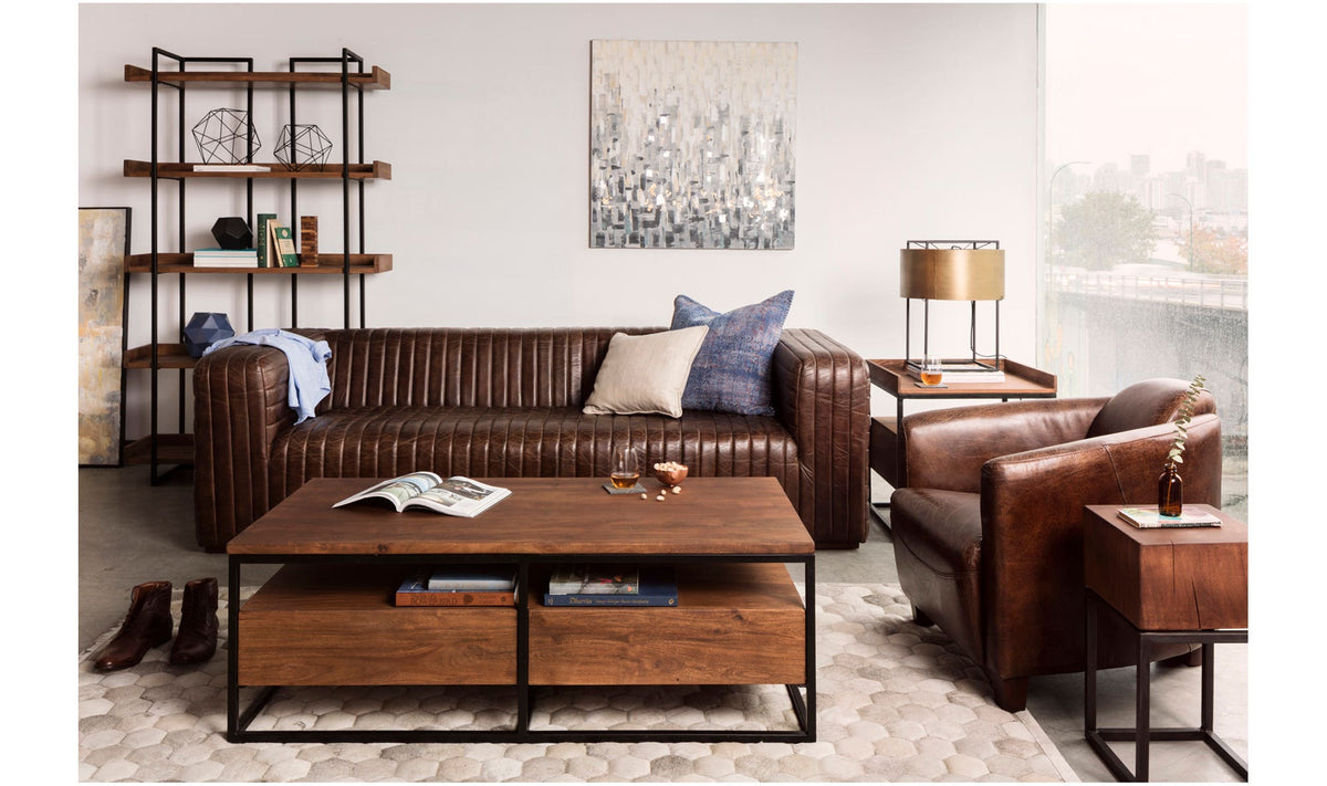 29.5" Dark Brown Leather Club Chair