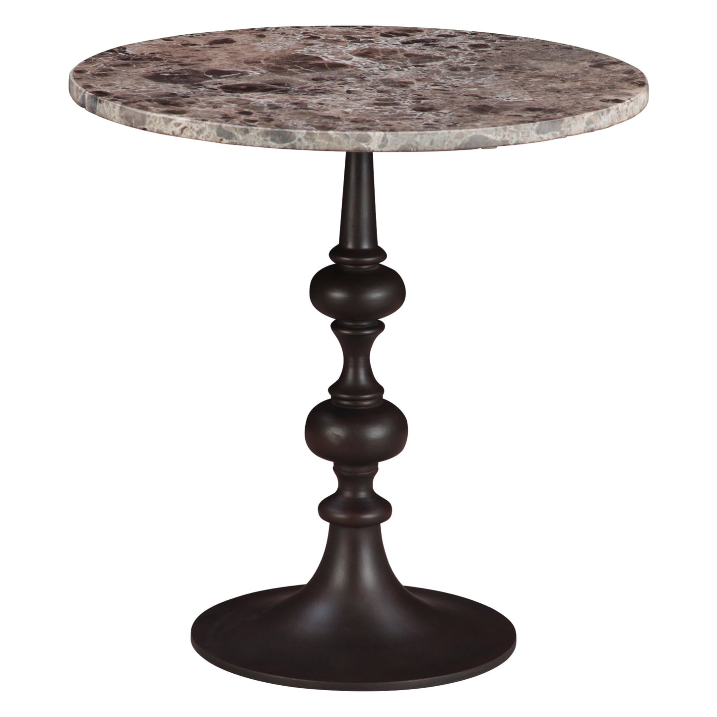 20" Dark Emperador Marble Side Table