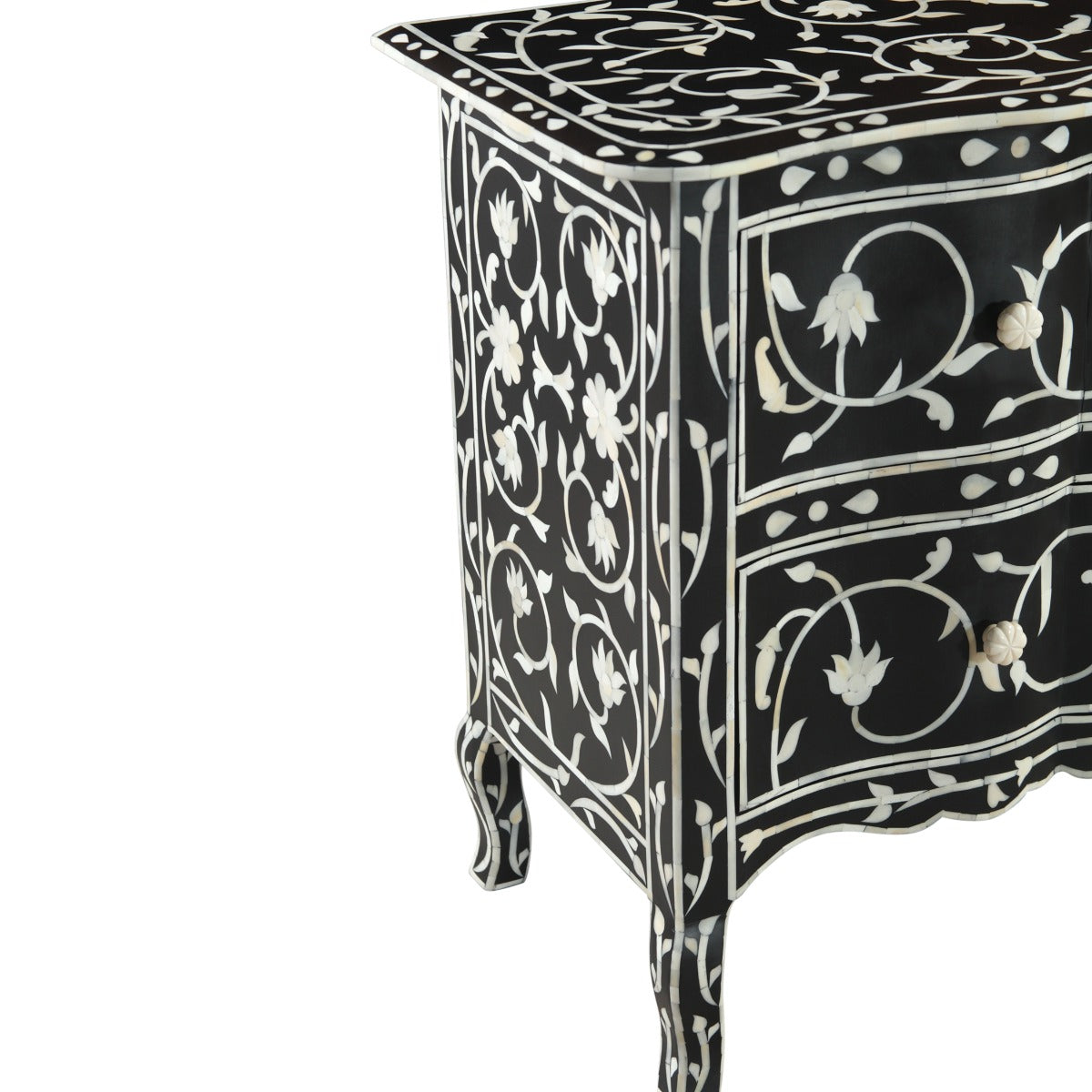 18" Floral Horn Inlay Mango Dresser