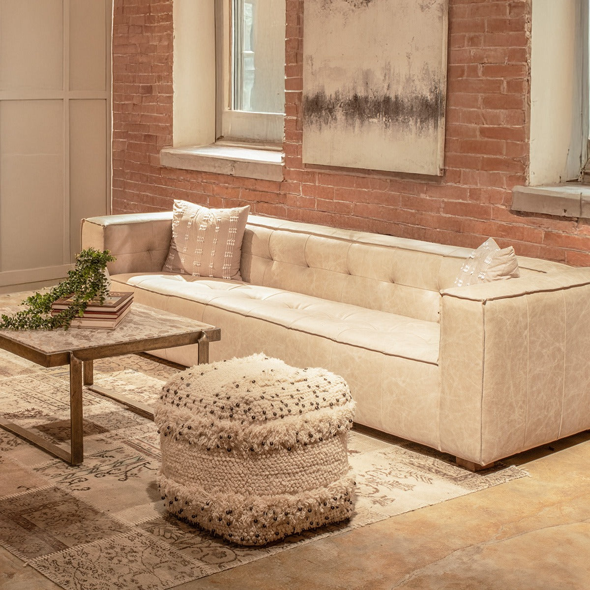 21" Moroccan Sequined Accent Ottoman