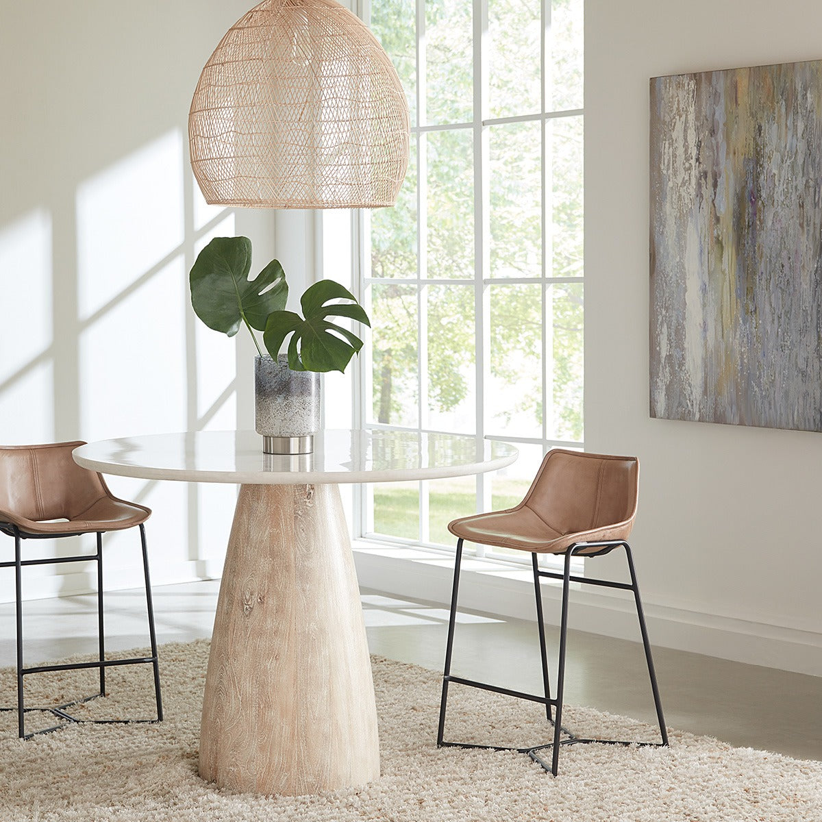 48" White Marble Gathering Table