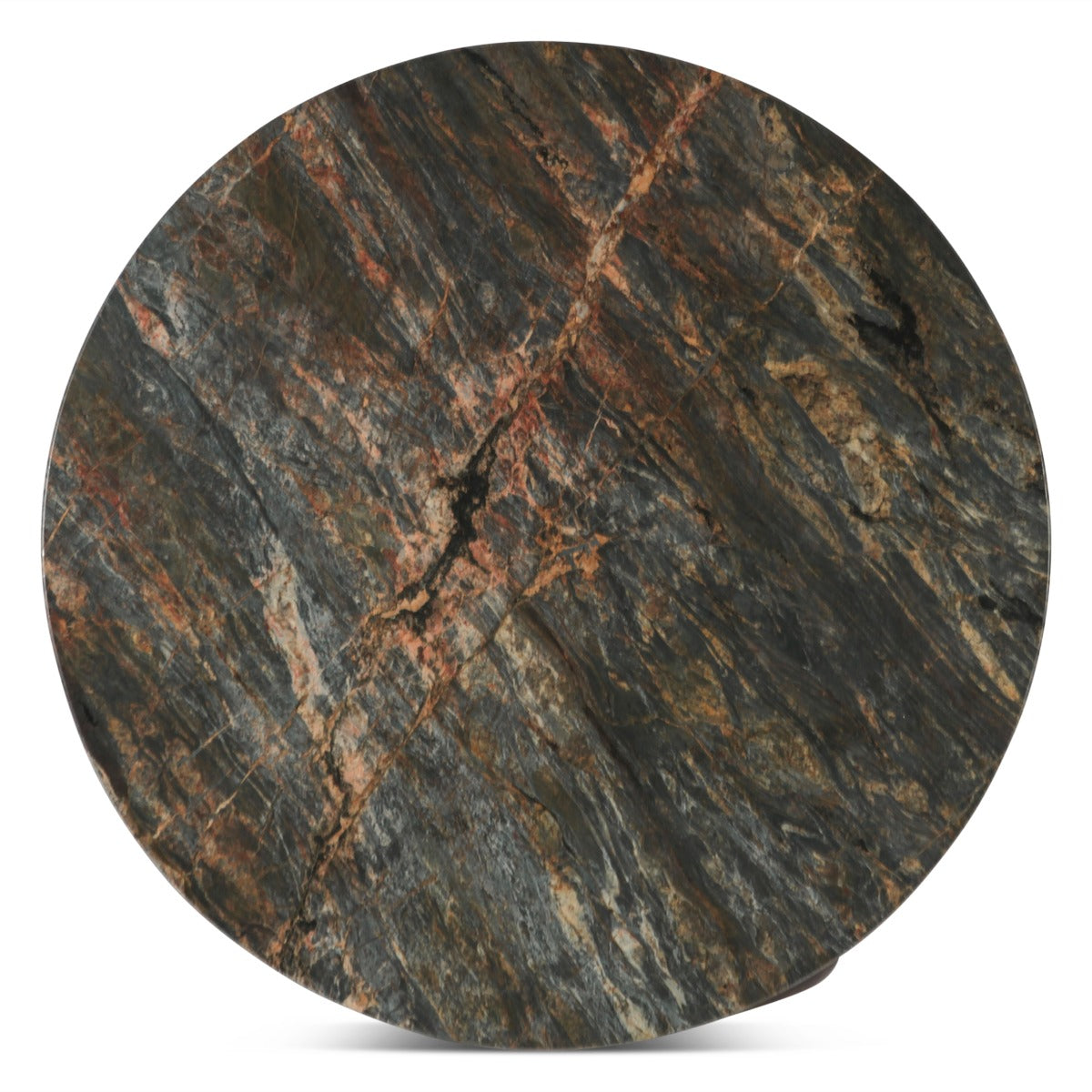 36" Lava Marble and Dark Oak Coffee Table