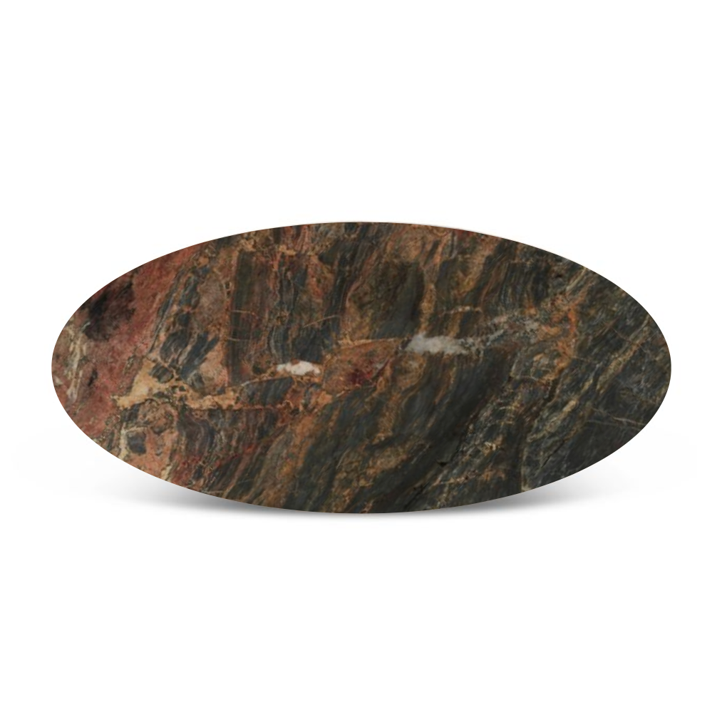 90" Lava Marble Oval Dining Table
