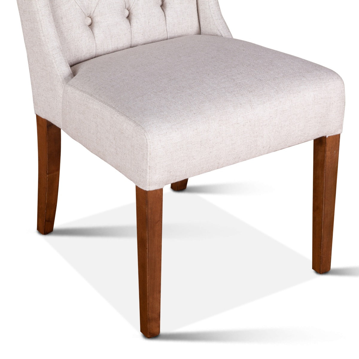 20" Off-White Linen Tufted Dining Chair