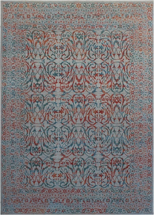 Elegant Traditional Woolen Rug with Intricate Motifs 102SK339 - 8 X 11
