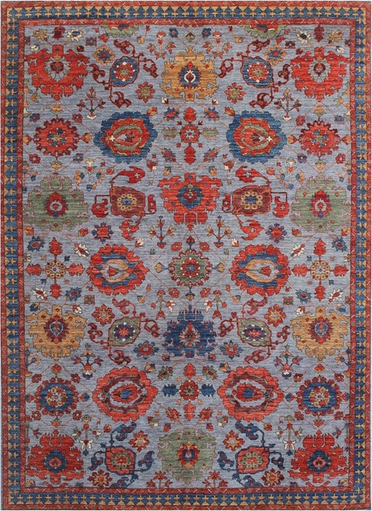 Elegant Harmony: Handwoven Woolen Rug 102SK375 - 10 X 12