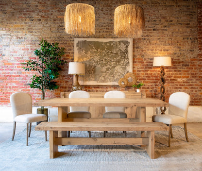 85" Natural Distressed Oak Dining Table