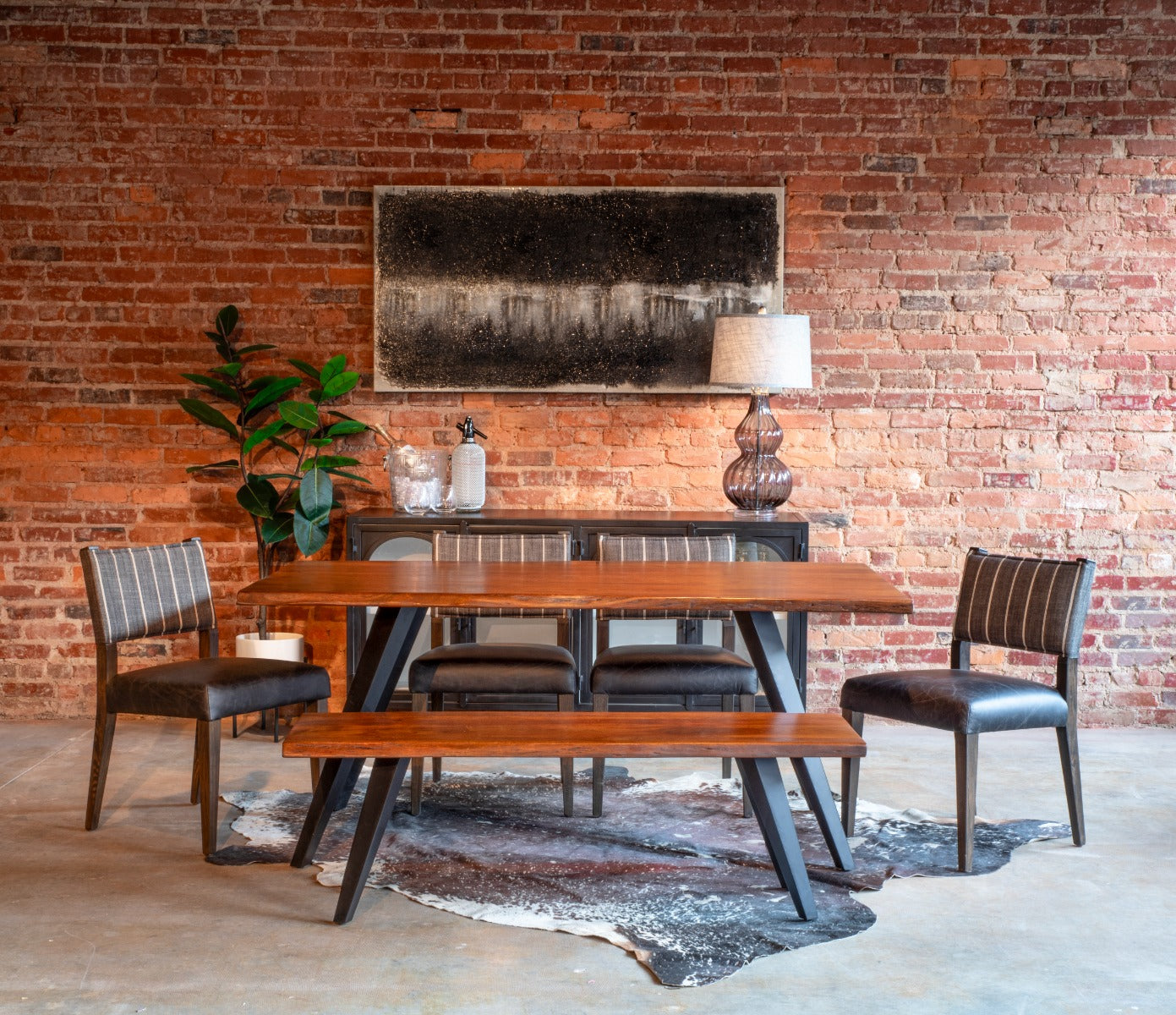 54" Walnut Acacia Wood Bench