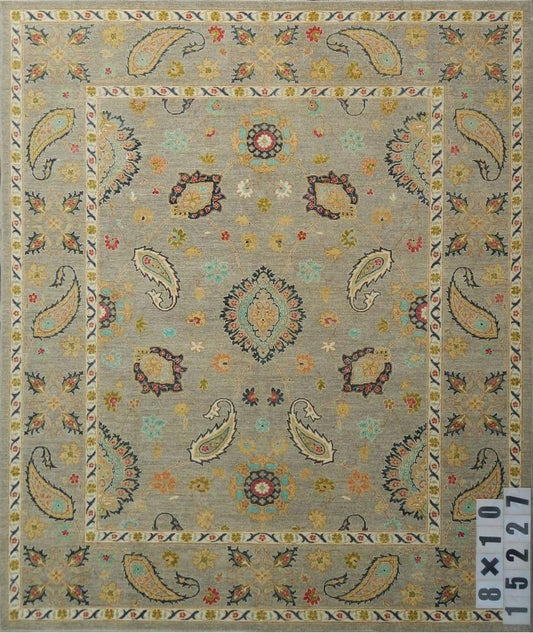 Elegant Ornamented Woolen Masterpiece 62SK448 - 9 X 10