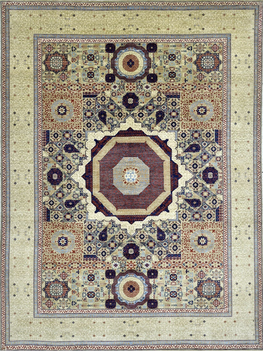Timeless Elegance: Intricate Medallion Wool Rug 77SK107 - 9 X 12