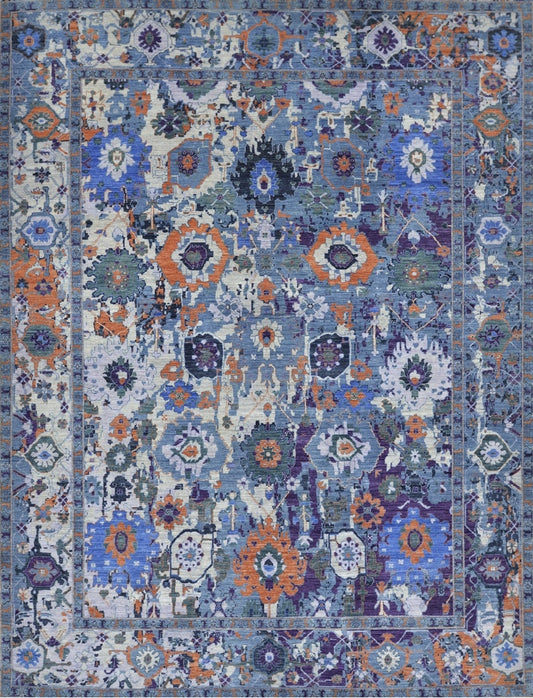 Elegant Harmony: Traditional Woolen Rug 77SK403 - 9 X 12