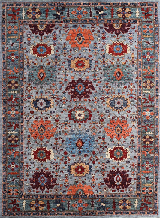 Exquisite Woolen Elegance: Vibrant Traditional Rug 80SK420 - 9 X 12
