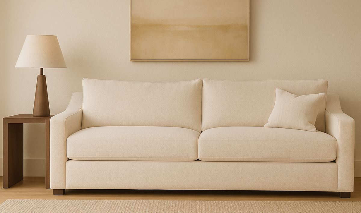 91" Flecked Oat Upholstered Sofa