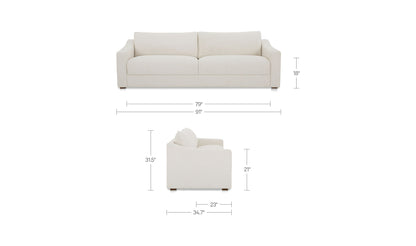 91" Flecked Oat Upholstered Sofa