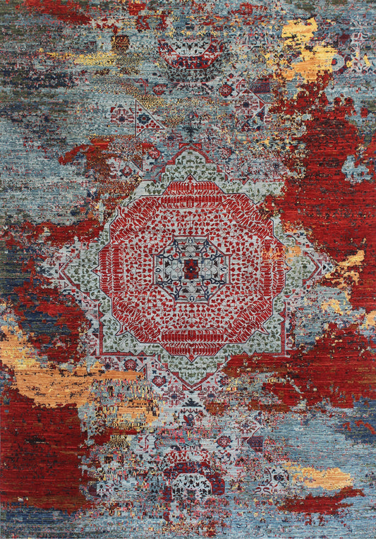 Vibrant Medallion Woolen Rug 85SK336 - 9 X 12