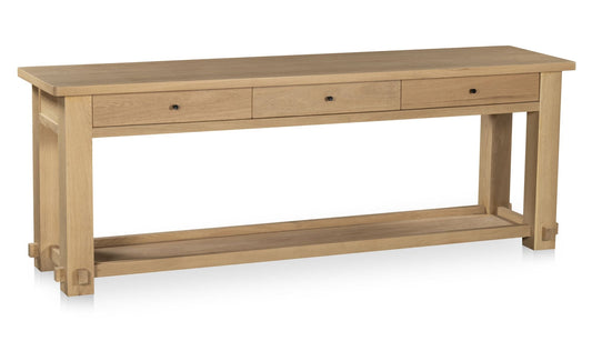 86" Natural Solid Oak Console Table