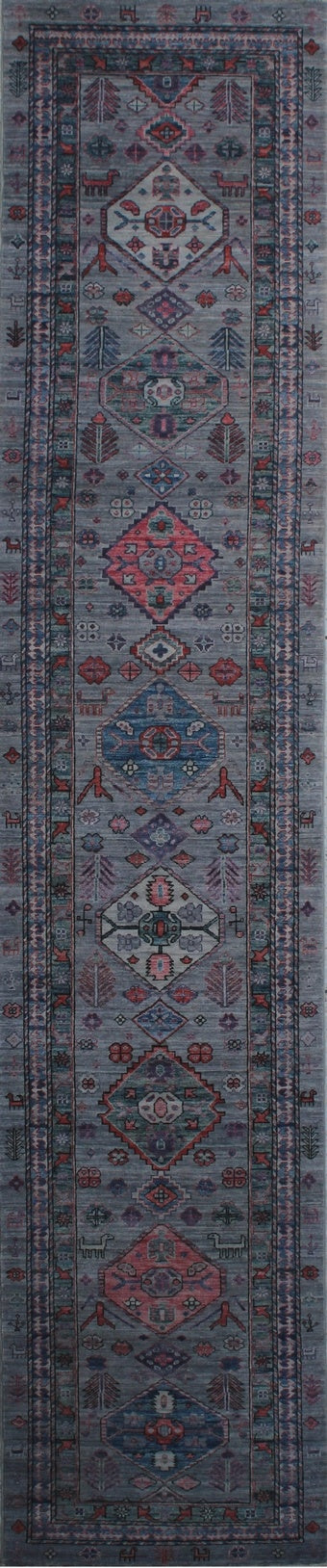 Elegance in Wool: Traditional Geometric Runner 86SK237 - 3 X 14