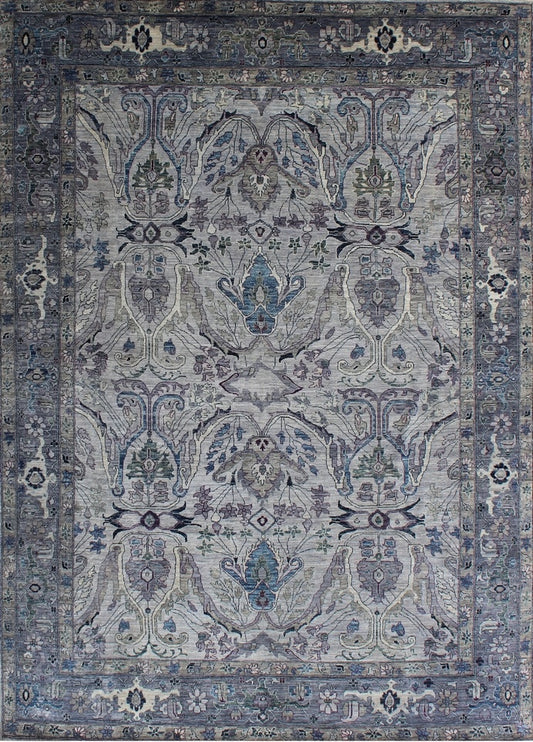 Elegant Harmony: Traditional Woolen Rug 86SK46 - 9 X 12
