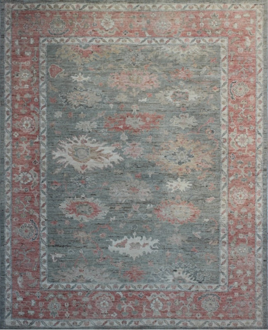 Elegance Redefined: Traditional Oushak Wool Rug 90SK1017 - 9 X 10