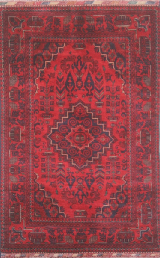Luxurious Traditional Red Woolen Rug 90SK815 - 4 X 5