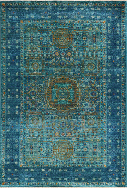 Opulent Harmony: Traditional Woolen Rug 91SK119 - 4 X 5