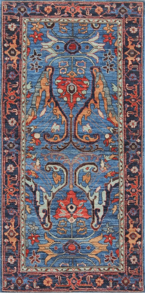 Majestic Harmony: Traditional Woolen Rug 93SK1171 - 3 X 6
