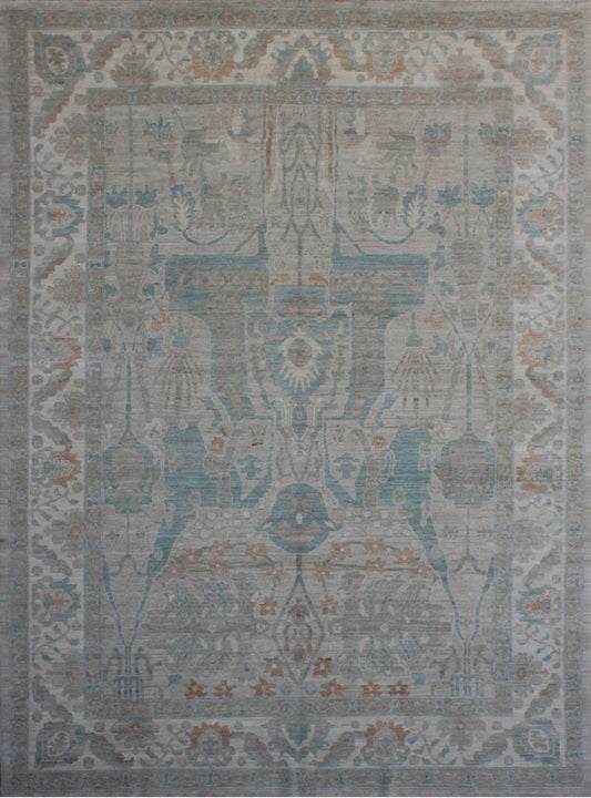 Elegant Oushak Woolen Rug 93SK1322 - 9 X 12