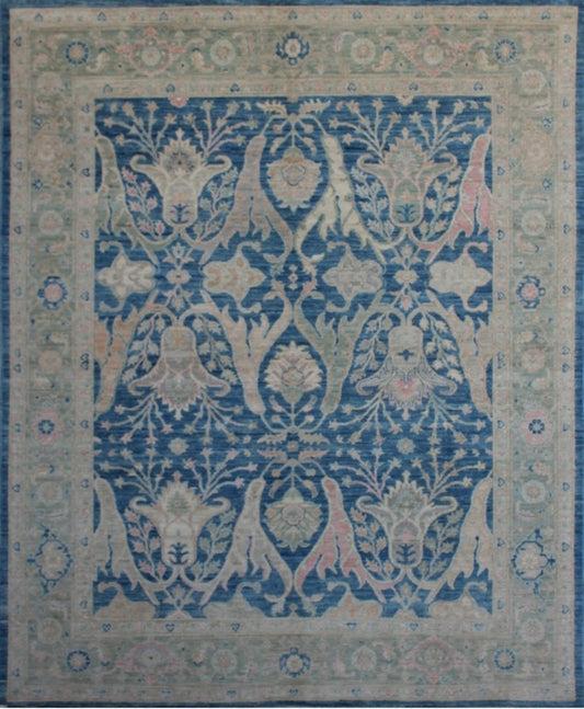 Elegant Oushak Woolen Rug: Timeless Heritage 93SK493 - 9 X 10