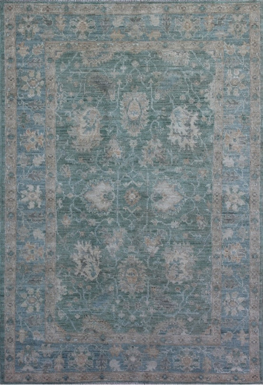 Elegance Redefined: Classic Oushak Woolen Rug 93SK511 - 5 X 6