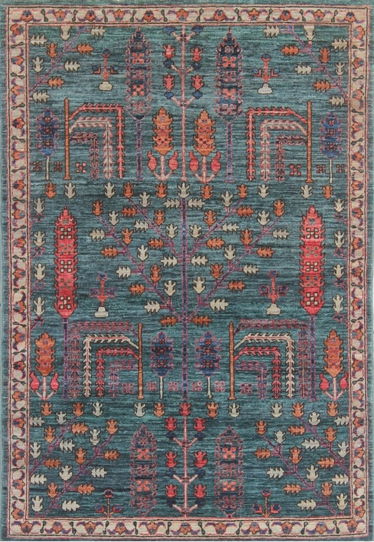 Elegant Botanical Woolen Rug 93SK744 - 3 X 5