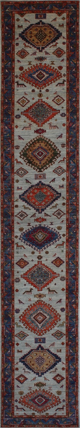 Exquisite Woolen Geometric Runner Rug 93SK769 - 3 X 16
