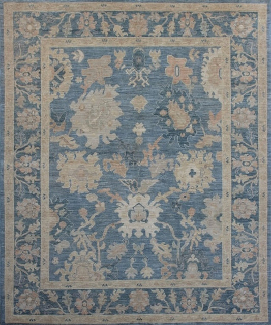 Elegant Oushak Woolen Rug - Timeless Beauty 94SK370 - 9 X 10