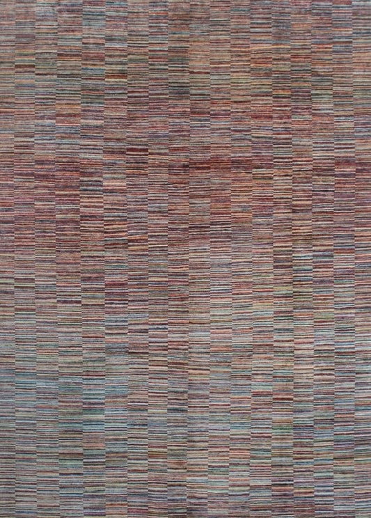 Elegant Earthy Tones Geometric Woolen Rug 94SK468 - 9 X 13