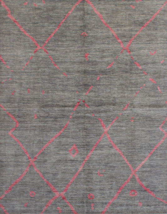 Elegant Geometric Woolen Rug 94SK483 - 8 X 10