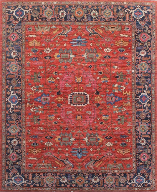 Elegant Aryan Red Woolen Rug 94SK579 - 8 X 10
